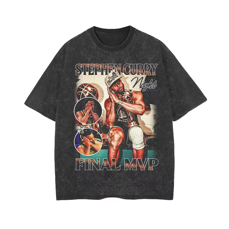 Stephen Curry # T-shirt graphique vintage de basket-ball MVP 30 pour hommes, style hip-hop, streetwe