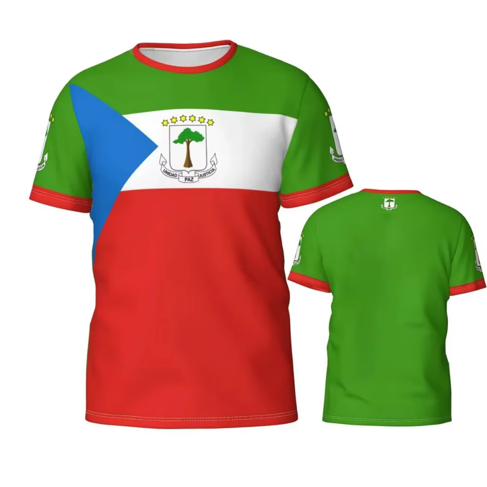 Guinée équatoriale Drapeau Hommes T-shirts De Mode Cadeau Pour Les Fans De Football Équipe Jersey 20
