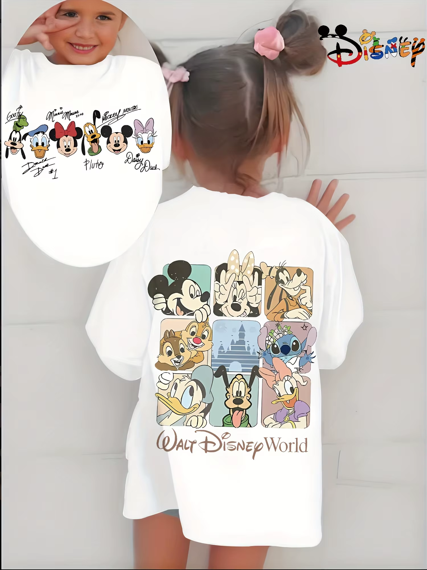 Tops imprimés Disney Family, tenues parent-enfant pour hommes et femmes, t-shirts universels à manch