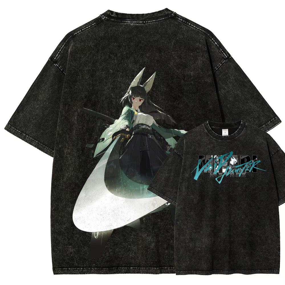 T-shirt délavé Zenless Zone Zero pour les fans d'anime, vêtements personnalisés, coupe oversize unis