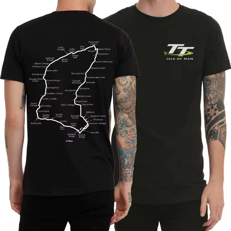 T-shirt pour hommes Isle of Man TT, autour de l'île, course de moto, Tourist Trophy Manx, vêtements 