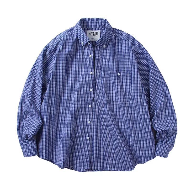 Hommes japon Harajuku Streetwear Cityboy mode extérieure ample décontracté à manches longues Plaid C