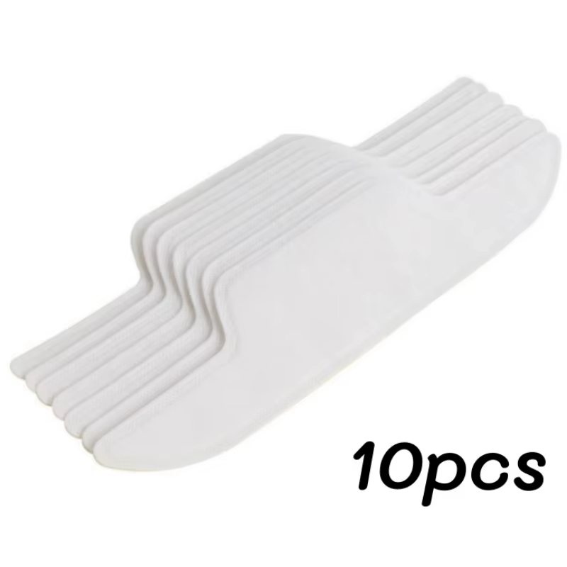 10 pièces de bandes adhésives absorbantes de transpiration non tissées blanches pour chapeaux, cols 