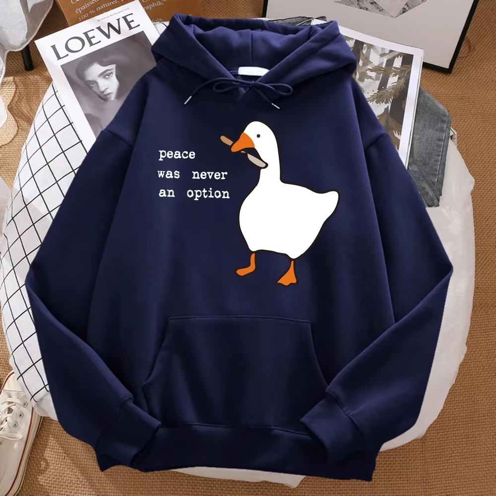 Sweat-shirt imprimé « La paix n'a jamais été une option » pour homme, style streetwear oversize, à c