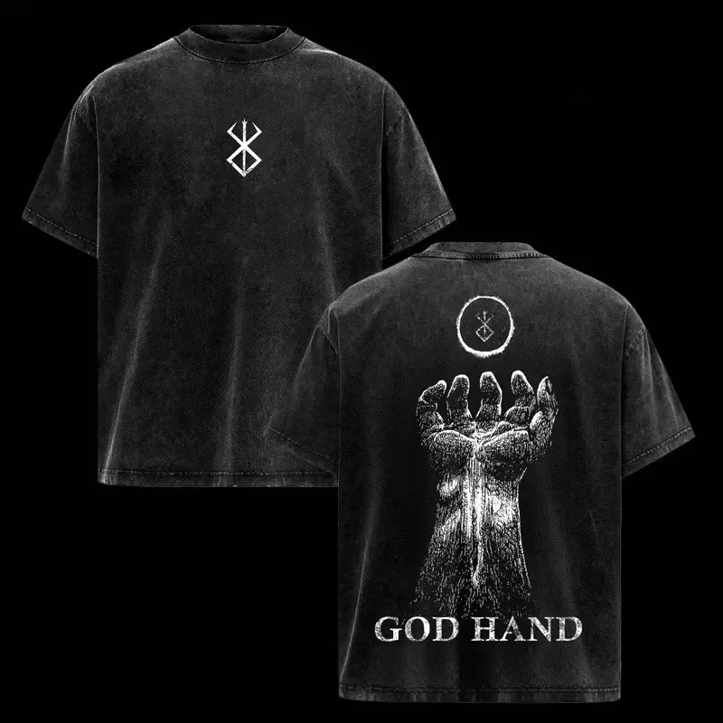 Guts Griffith dieu impression à la main T-shirt Anime Berserk vêtements hommes femmes coton t-shirts