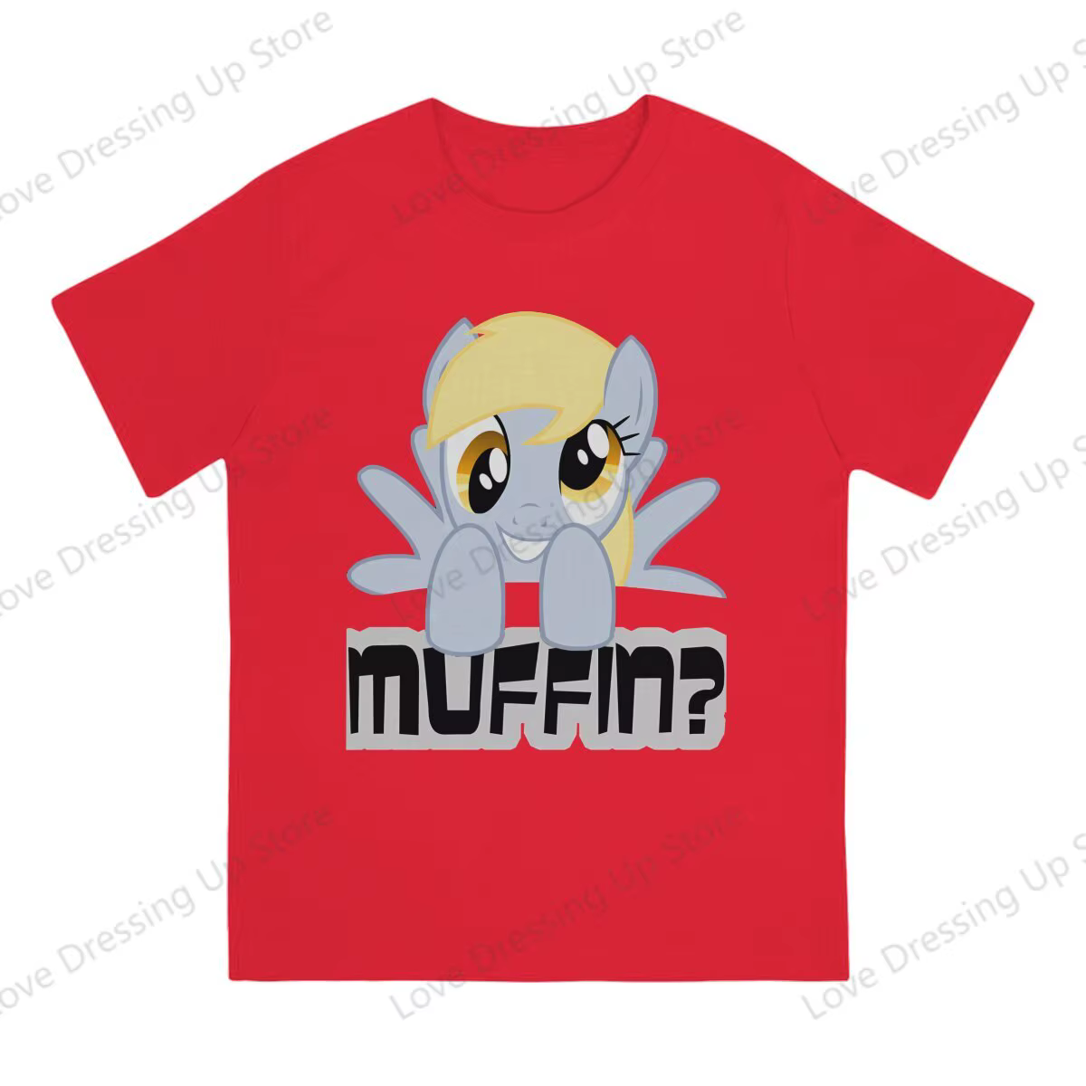 T-shirt en coton à manches courtes pour hommes et femmes, sweats à capuche Derpy Muffin, tendance am