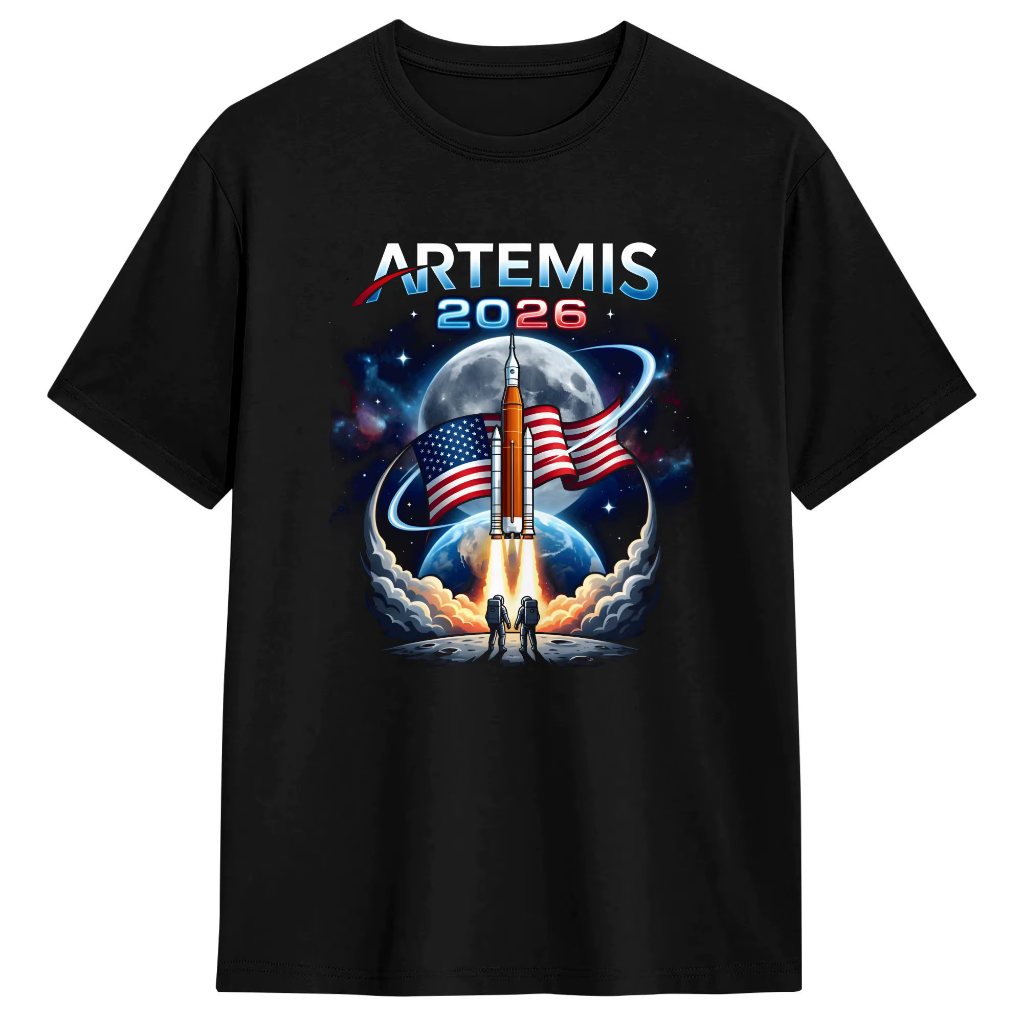 T-Shirt Artemis 2 Moon Mission, classique, en coton, tendance, pour hommes, hauts décontractés, été