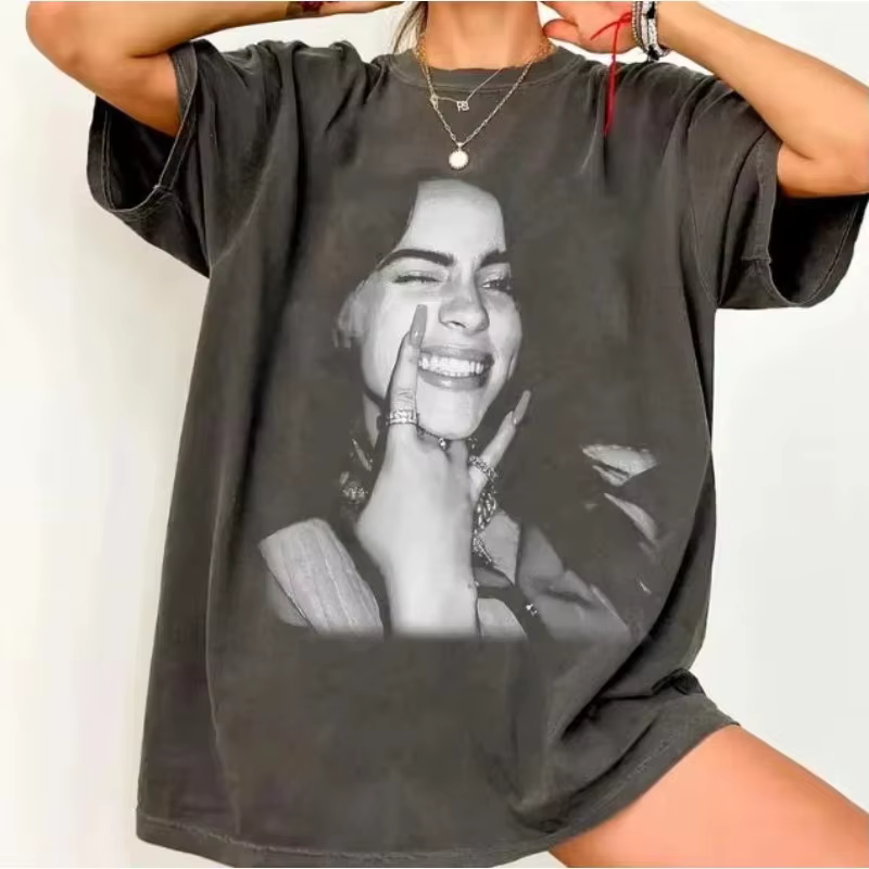 T-shirt graphique Billie Eilish, été 2026, homme/femme, vintage, hip hop, manches courtes, décontrac