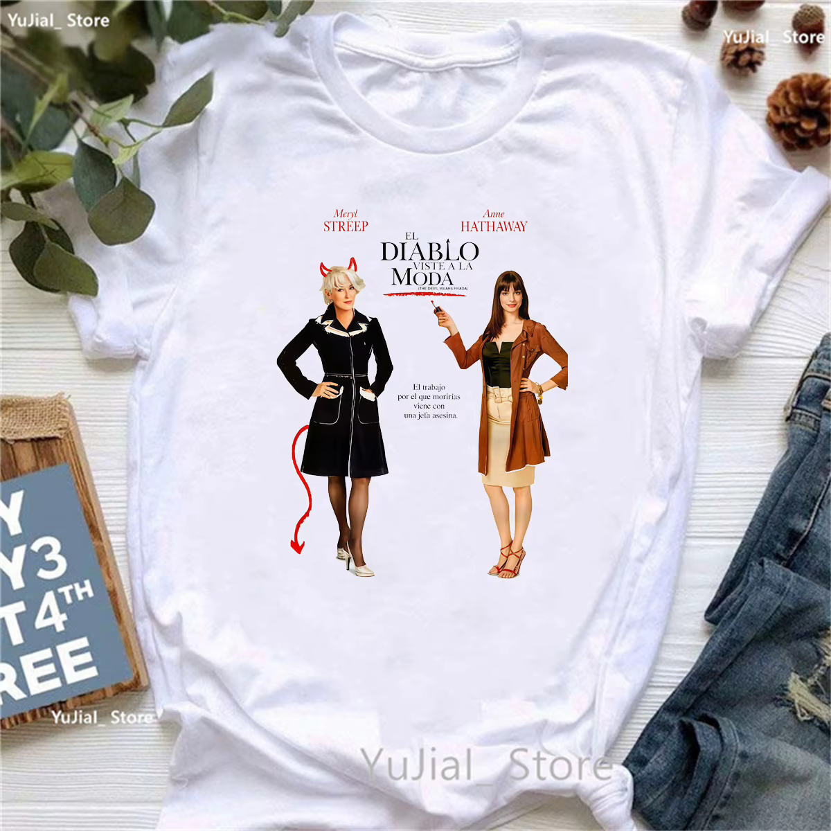 T-shirt imprimé Cool The Devil Wears Prada 2 pour femme, rouge, à talons hauts, tendance, été, manch