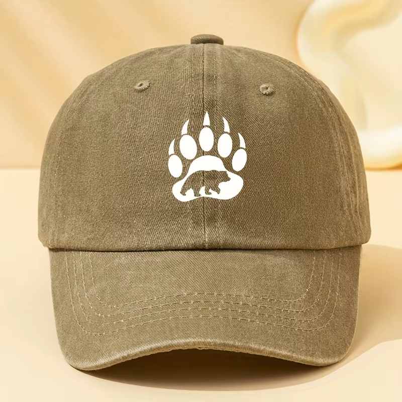 Casquette de baseball imprimée patte d'ours de dessin animé, style trucker, pour hommes, femmes et c