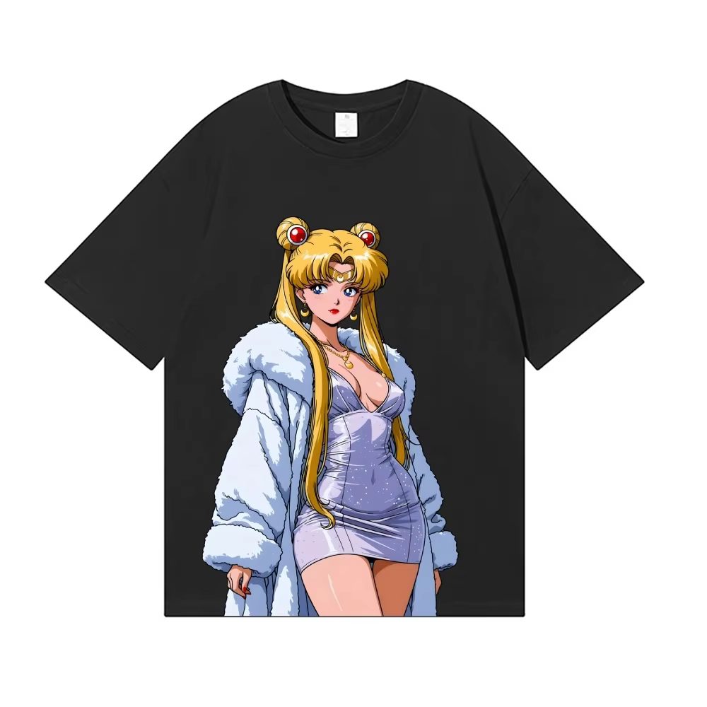 T-shirt classique style japonais Sailor Moon, streetwear de haute qualité, vêtements pour hommes et 