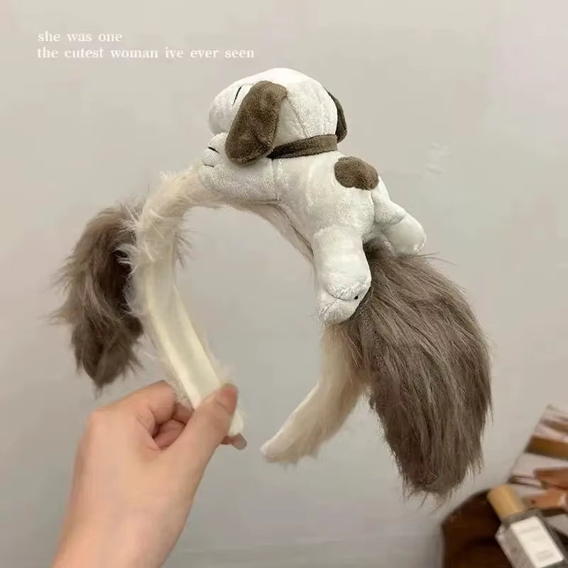 Accessoires pour cheveux Snoopy mignons de dessin animé, bandeau, jouet en peluche, poupée, accessoi