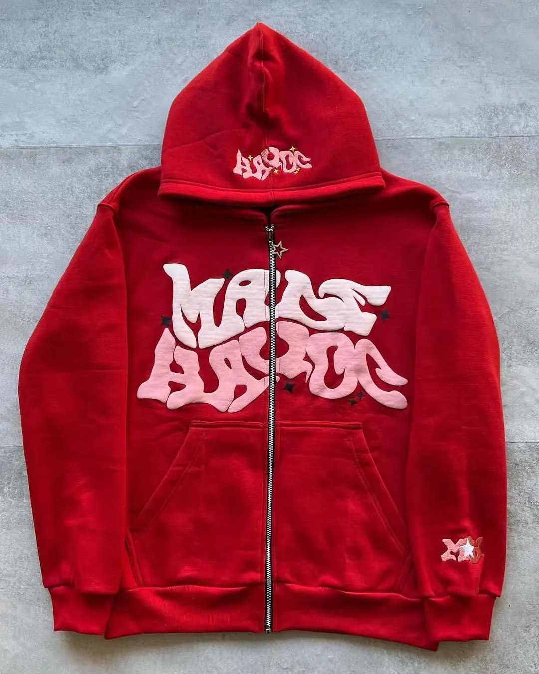 Sweat-shirt à capuche avec fermeture éclair et lettres américaines rétro, adapté aux hommes et aux f