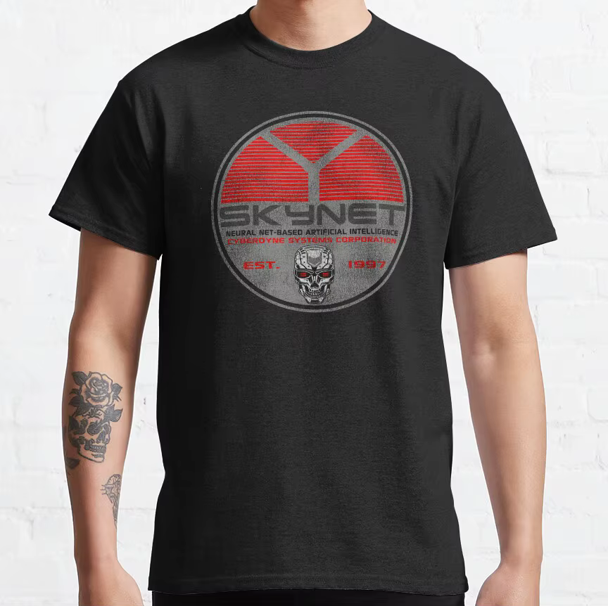 Vintage Cyberdyne Systems Skynet ovale porté Terminator graphique t-shirts 100% coton grande taille 