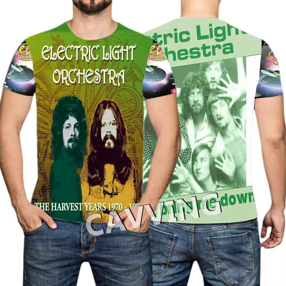 T-Shirt Vintage ELO décontracté impression 3d T-shirt hommes femmes mode à manches courtes surdimens