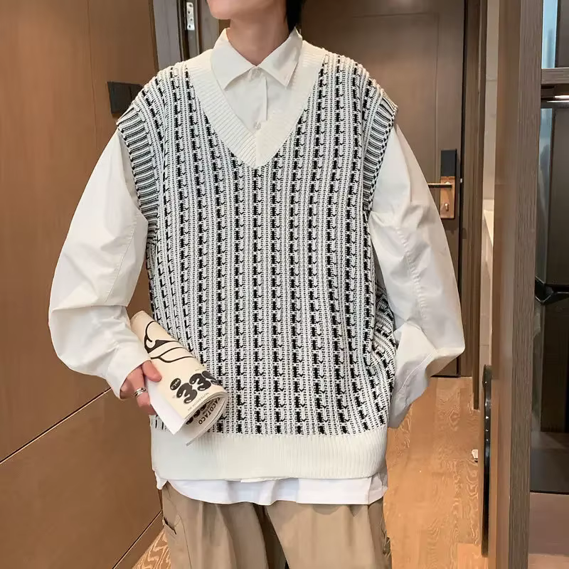 Pulls en tricot pour hommes, nouvelle mode coréenne, gilet tricoté pour hommes, Y2k, Style Streetwea