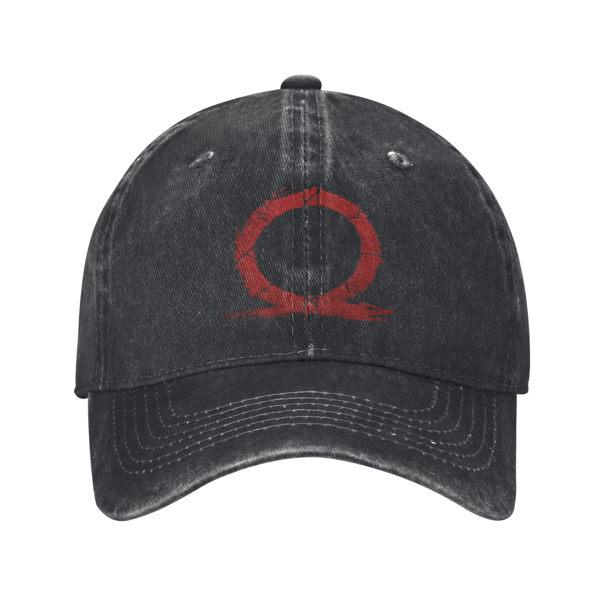 Casquette de baseball God of War - Omega dhurafudrwq en jean délavé, casquette réglable pour l'extér