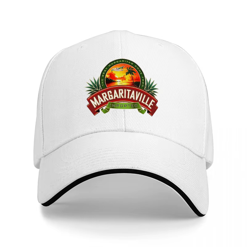 Casquette de baseball avec logo Margaritaville, design brodé noir, thème Tropical Paradise, chapeau 