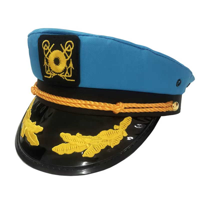 Chapeau militaire brodé à la mode, casquette de capitaine, casquette de marin, chapeau militaire adu
