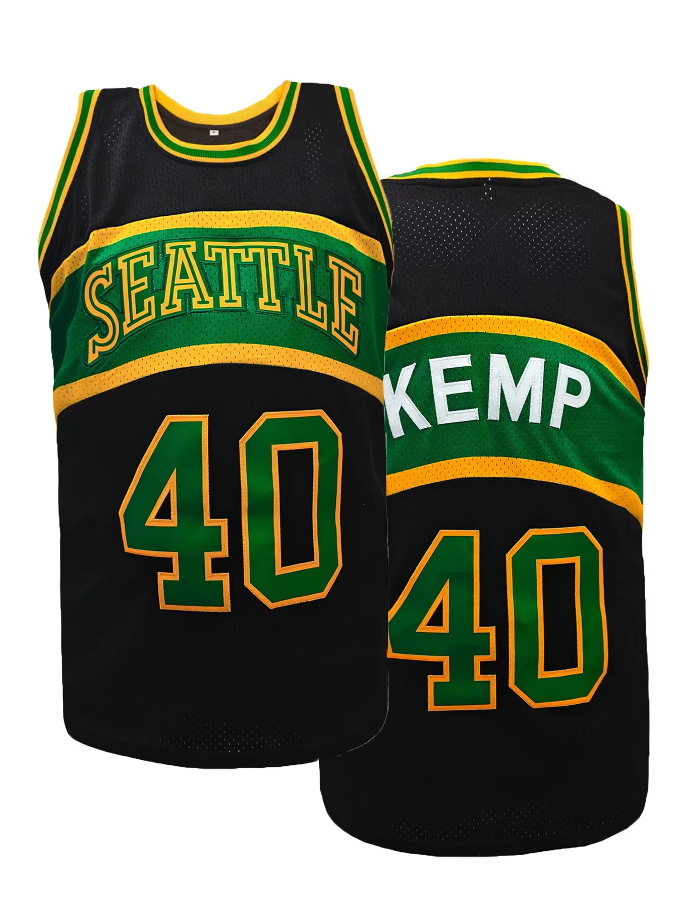 Seattle # 40 Maillots de basket brodés pour hommes et femmes, en maille respirante, sans manches, dé