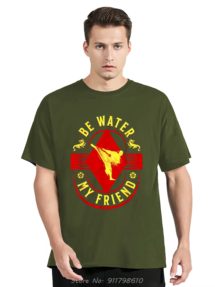 T-Shirt à Manches Courtes pour Homme, Vêtement Esthétique en Coton, Be Water My Friend