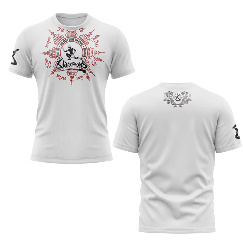 T-shirt de sport décontracté à manches courtes pour hommes et femmes avec design fonctionnel Muay Th
