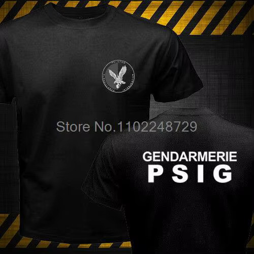 France Gendarmerie PSIG GIGN contre-terroriste Forces spéciales hommes T-shirt coton t-shirts T-shir