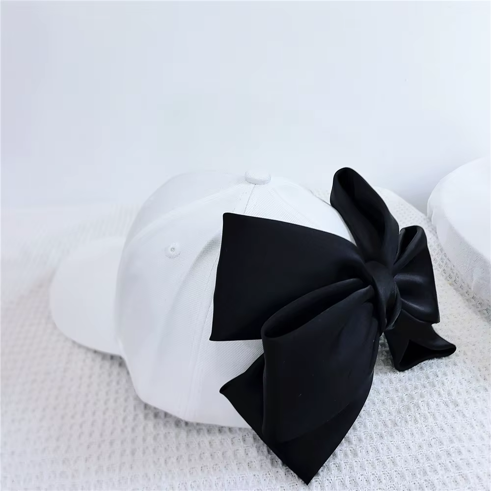 Jolie casquette de Baseball à gros nœud, Streetwear polyvalent pour filles, chapeau à nœud papillon 