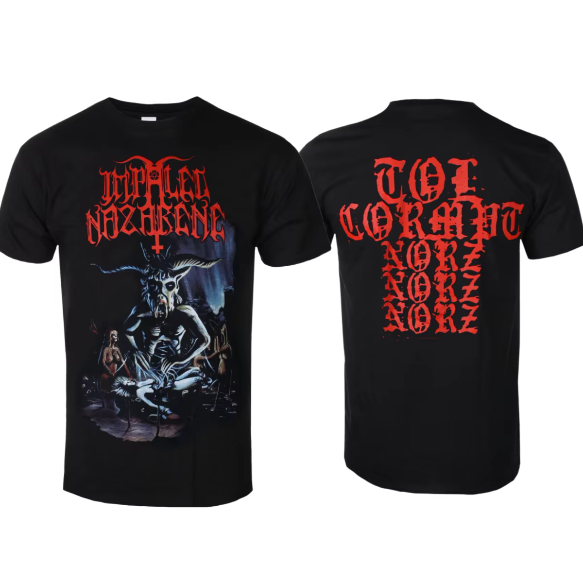 T-shirt en coton imprimé Impaled Nazarene Tol Cormpt Norz Norz Norz Perkele, unisexe, style sportif 