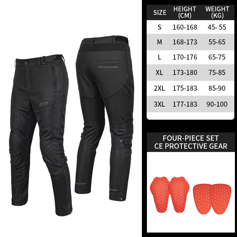 SFK – pantalon de moto en maille respirante pour hommes, équipement d'équitation avec armure de prot