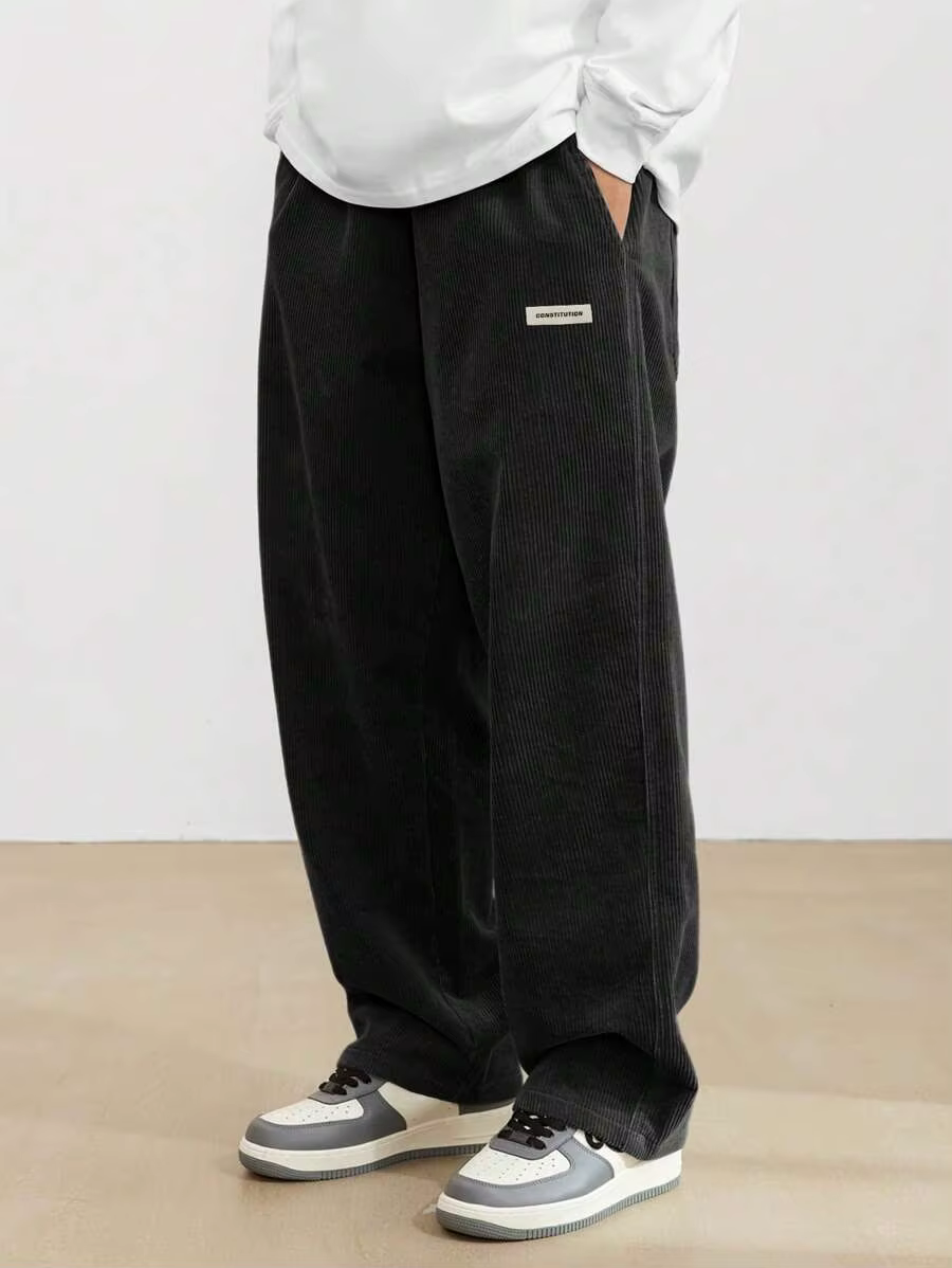 Nouveau pantalon décontracté droit en velours côtelé pour homme, collection printemps-automne 2026, 