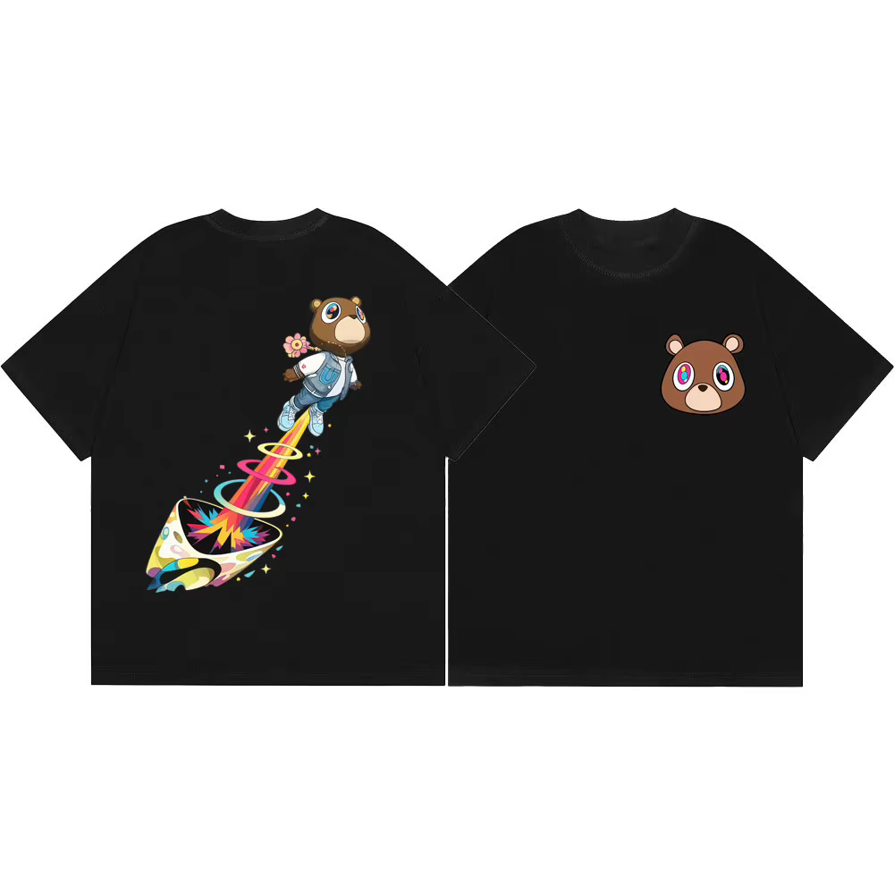 T-shirt Kanye West Graduation Merch pour hommes et femmes, T-shirt à manches courtes, mode Hip Hop, 