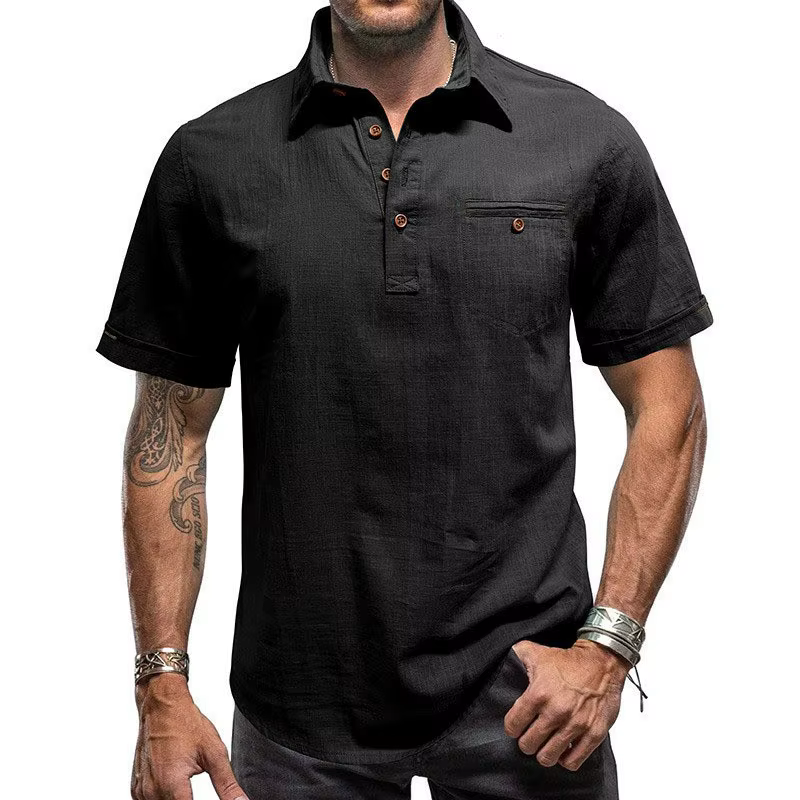Chemise Hawaïenne pour Homme, Chemise de Plage en Coton et Lin pour Homme, Chemises Décontractées à 