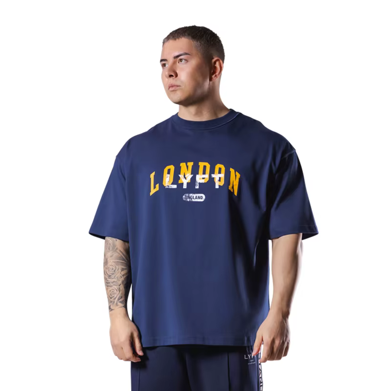 LYFT VINTAGE LONDON LOGO GRAND T-SHIRT Nouveaux T-shirts en coton pour hommes Sports de course Respi