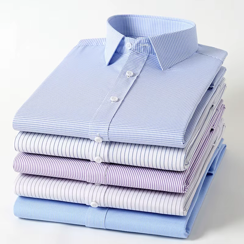 4XL 5XL 6XL 7XL 8XL chemise à carreaux en Fiber de bambou rayé bleu décontracté affaires chemise à m