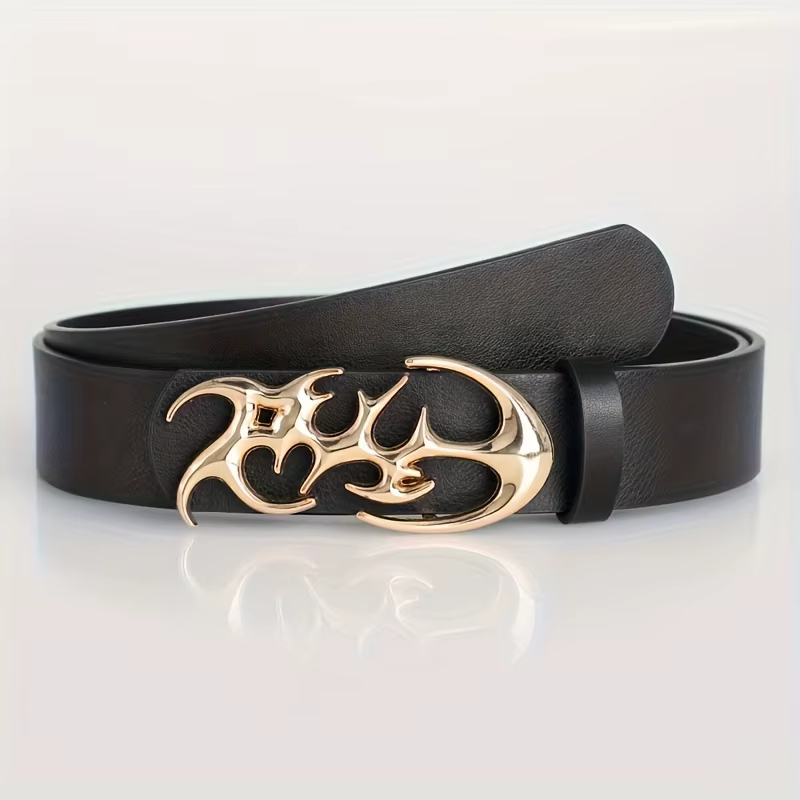 Ceinture Punk en cuir PU ajouré Y2K pour hommes et femmes, accessoire tendance pour cadeaux, ceintur