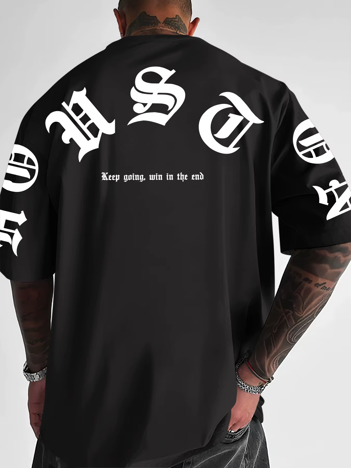 T-shirt imprimé pour hommes, nouvelle mode d'été, tee-shirt imprimé avec police gothique, lavable en