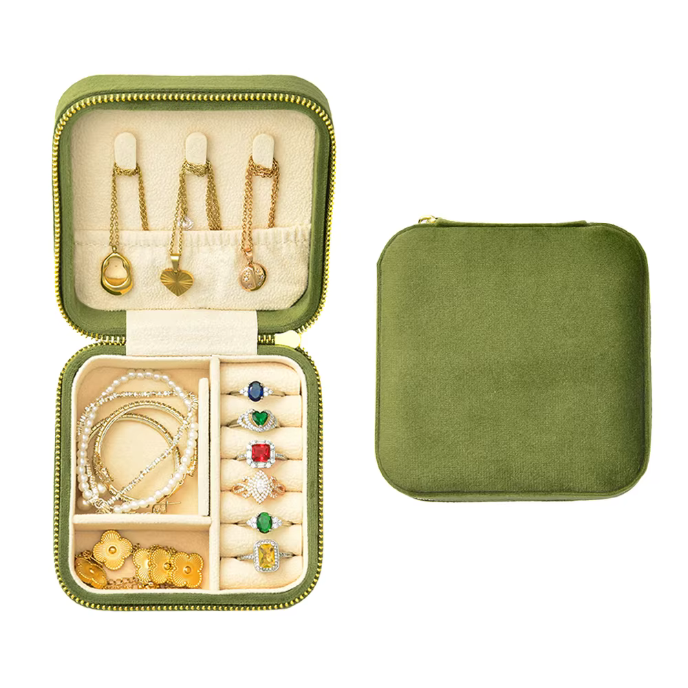 TAIMY haute qualité velours Mini Vintage voyage Portable fille Logo personnalisé boîte à bijoux bijo