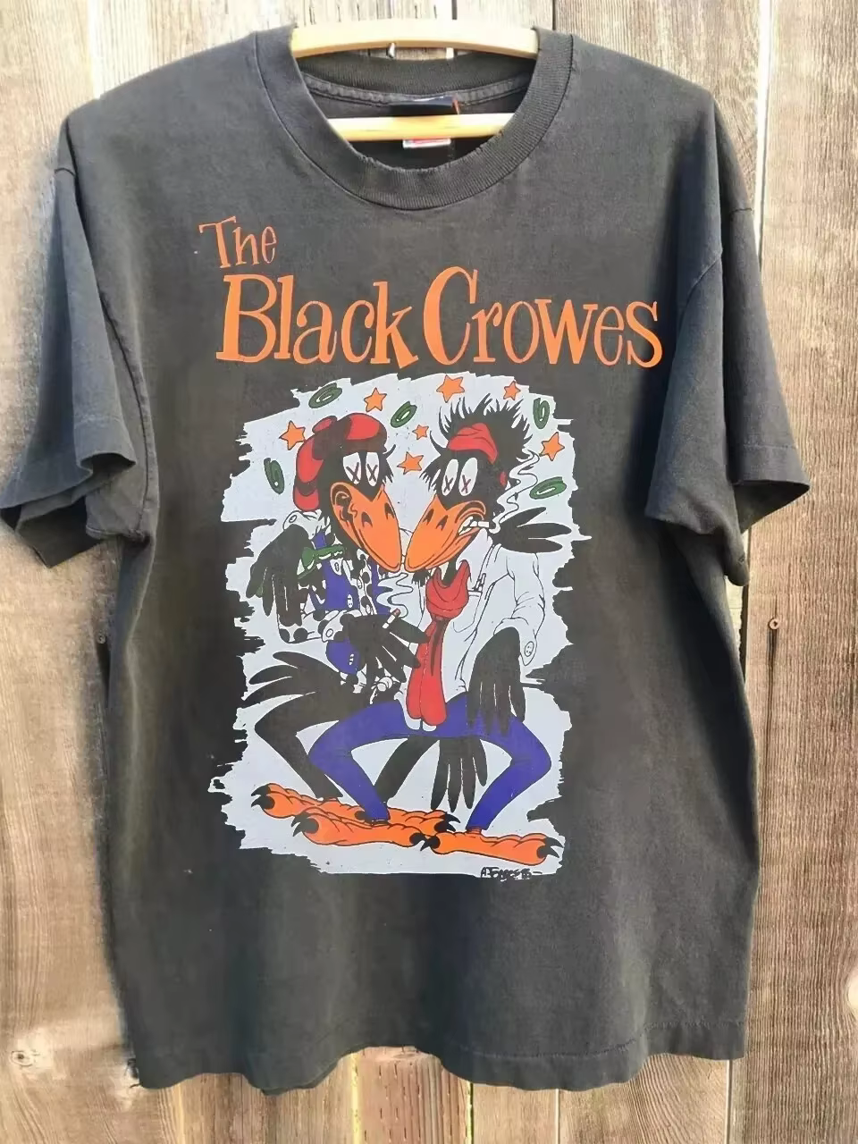 T-shirt unisexe rétro The Black Crowes des années 90, couleur anthracite, pour hommes et femmes, vêt