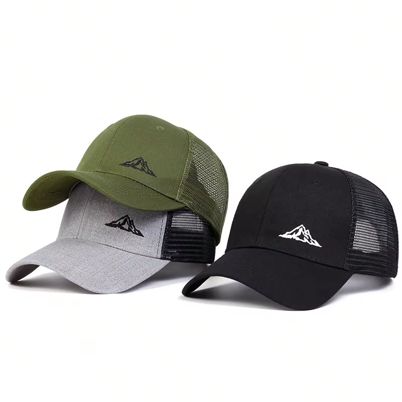 Casquettes de baseball brodées unisexes, filet de montagne, chapeaux décontractés réglables, chapeau