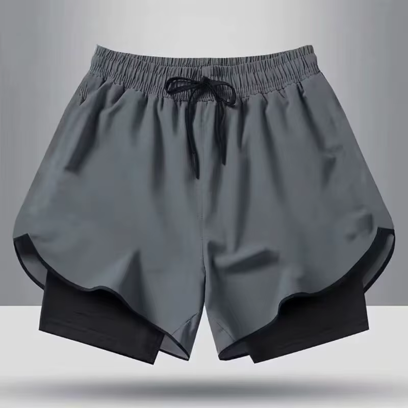 Shorts de course été 2026 pour hommes 2-en-1, shorts de sport et de fitness à séchage rapide pour l'