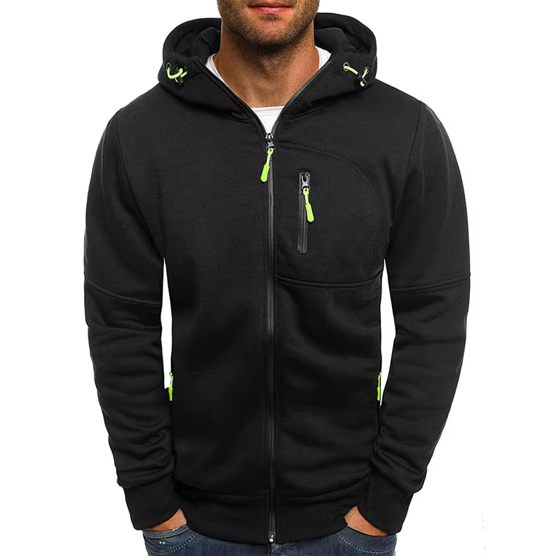Sweats à capuche pour hommes printemps automne décontracté solide sweat à capuche zippé survêtement 