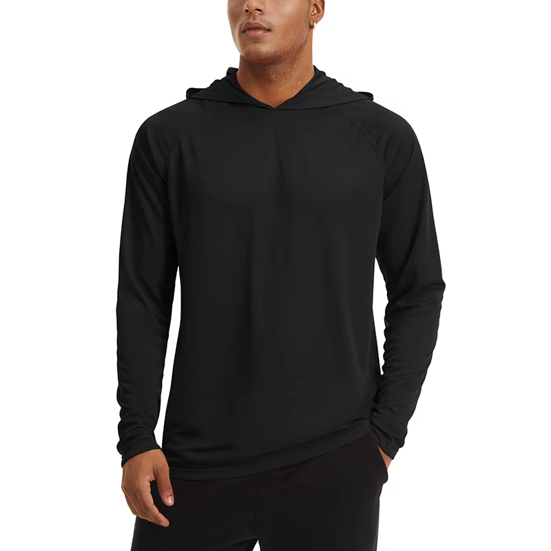 Sweat à capuche UPF 50 + pour hommes, chemises SPF, Protection solaire UV, manches longues, entraîne