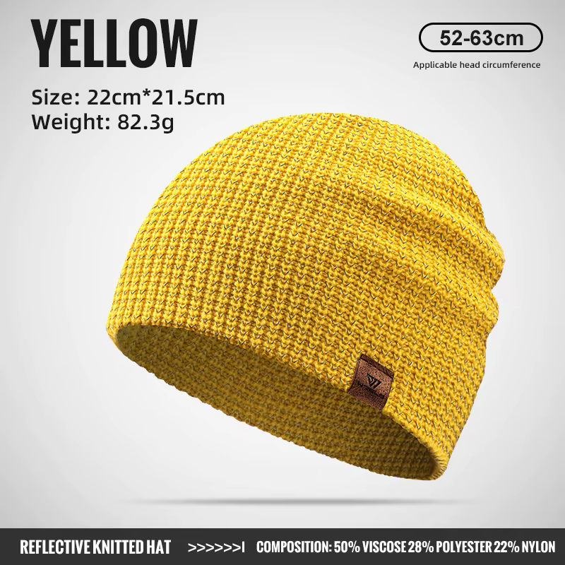 WRELS hiver tricoté bonnet chapeaux chaud nuit course chapeau réfléchissant unisexe coupe-vent Prote