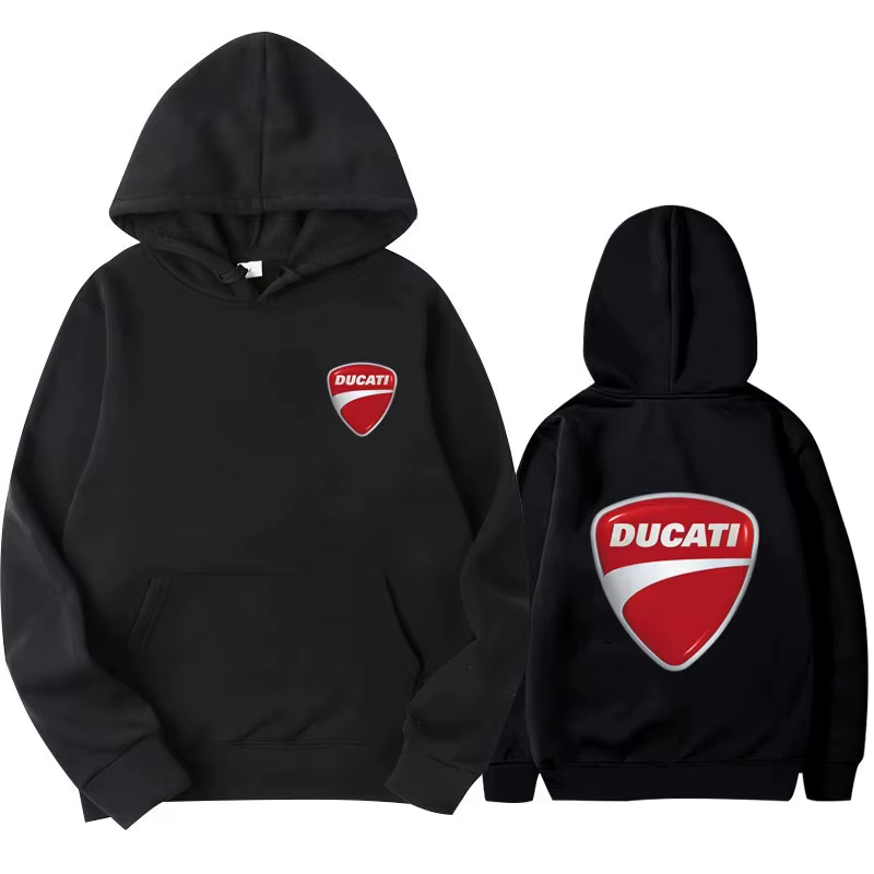 Sweat-shirt à capuche avec logo Ducati pour hommes et femmes, streetwear décontracté, avec impressio