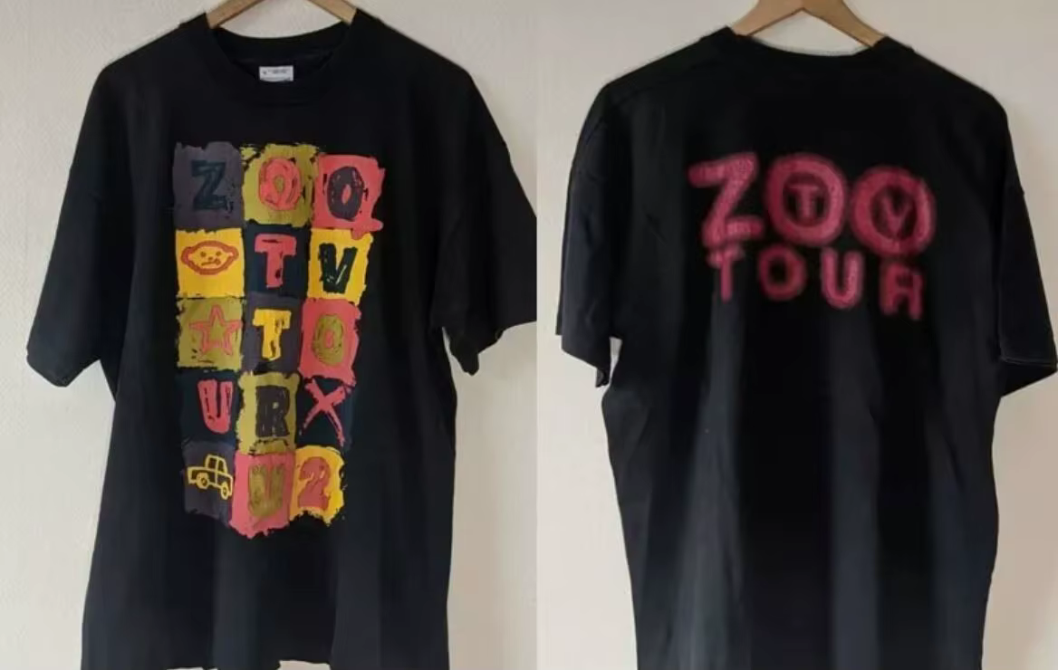 Chemise de groupe U2, T-shirt unisexe du tournée télévisée U2 Zoo 1992 S-5XL, cadeau pour les fans