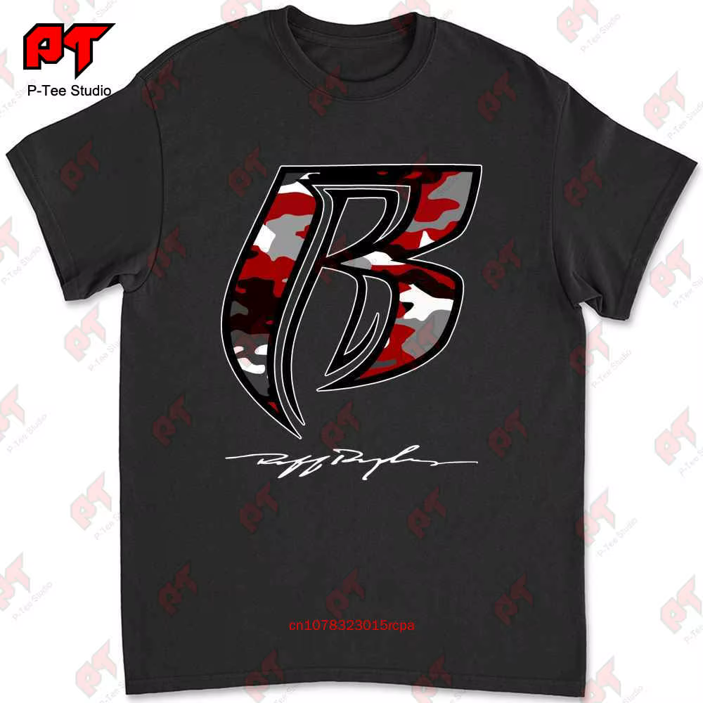T-shirt Dmx Ruff Ryders Red Camo Vintage, Rap Raging Bulls, Toro, 7HC0