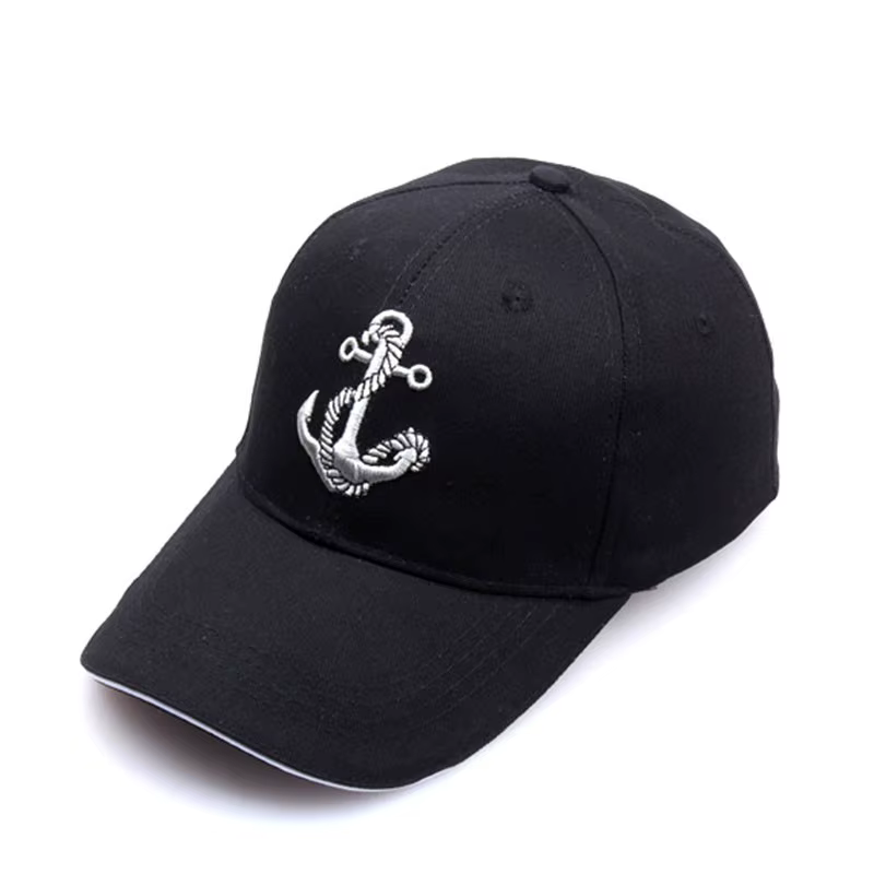 Casquette noire chapeau de marin pour hommes casquettes de Baseball mode ancre brodé coton femmes Sport de plein air décontracté Snap Back Hiphop chapeaux de soleil