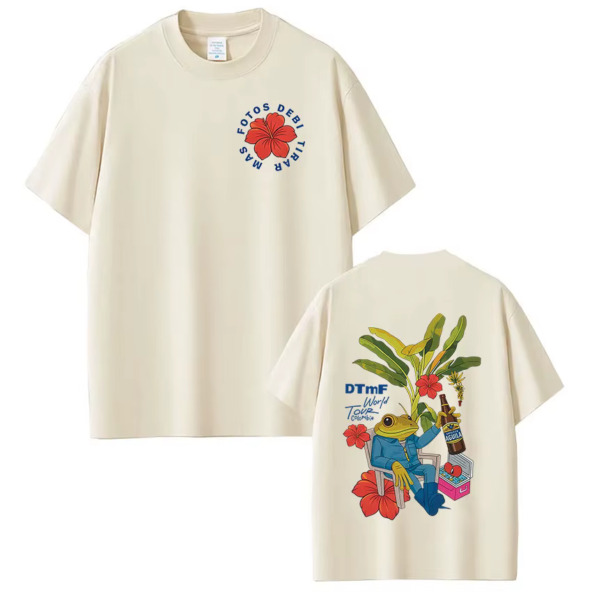 T-shirt Rapper Bad Bunny Debi Tirar Mas Fotos DTMF World Tour T-shirts Homme Femme Mode Vintage Hip Hop Streetwear