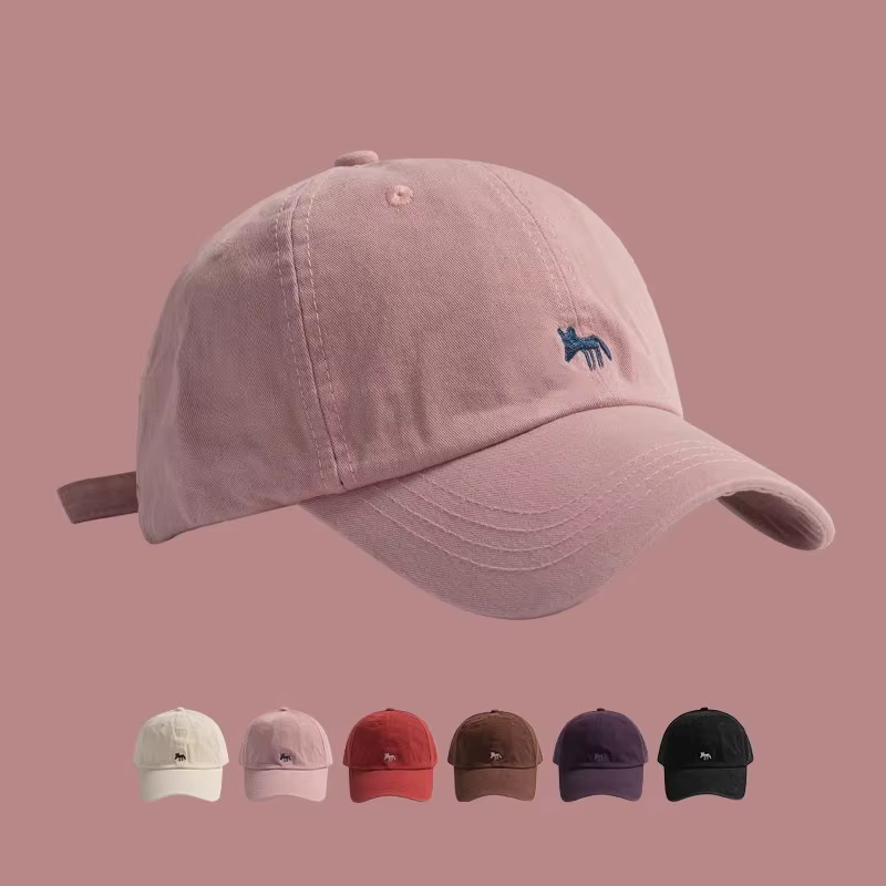 Casquette de baseball unisexe avec broderie de renard de dessin animé